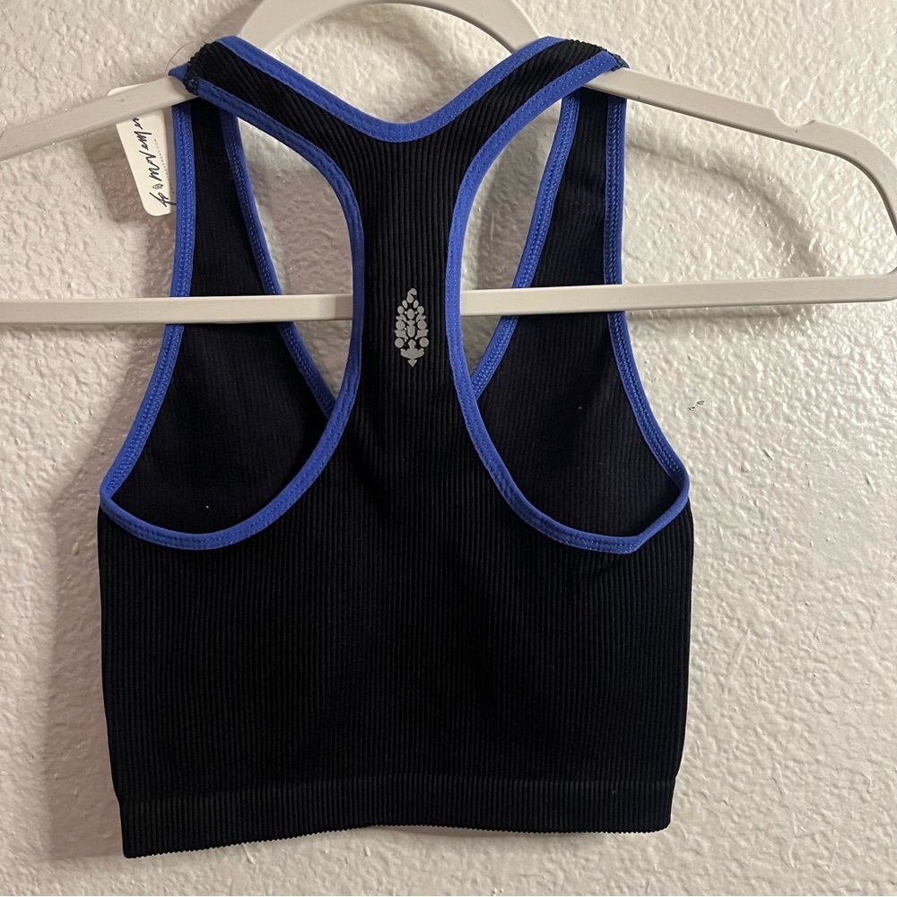 Free People Movement Free Throw Ribbed Tank Black Blue Combo NEW - Picture 4 of 9